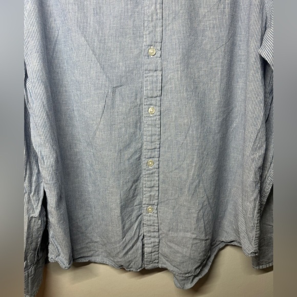 Piombo Italian Blue White Striped Coastal Nautical Collared Button Down Shirt XL - Picture 6 of 14